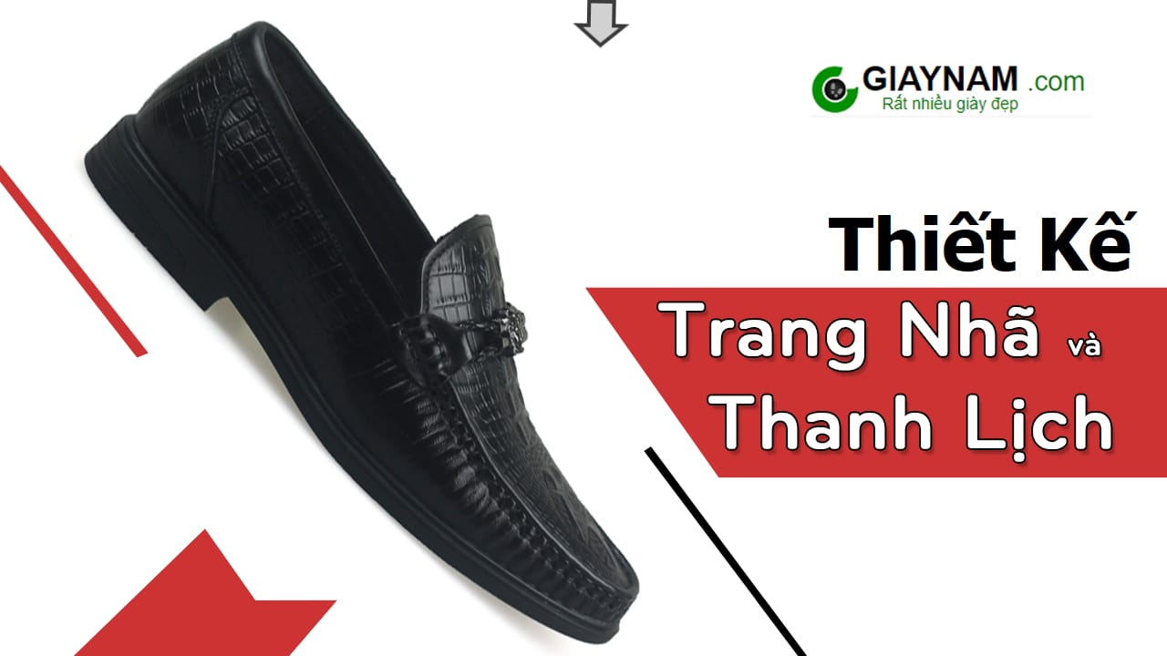 Giày Bit Loafer nam vân da cá sấu